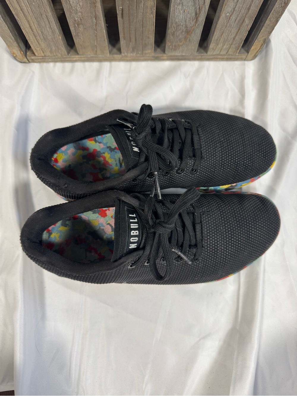 NOBULL Black Athletic Trainer with Colorful Speckled Sole - Picture 7 of 12
